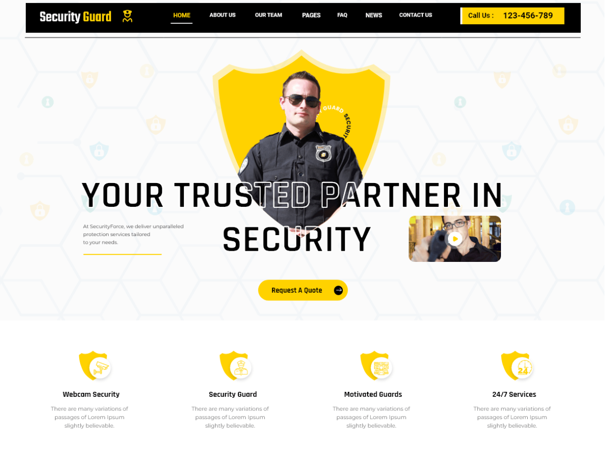 Security Guard Services theme screenshot