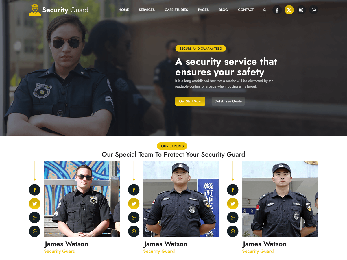 Security Officer theme screenshot