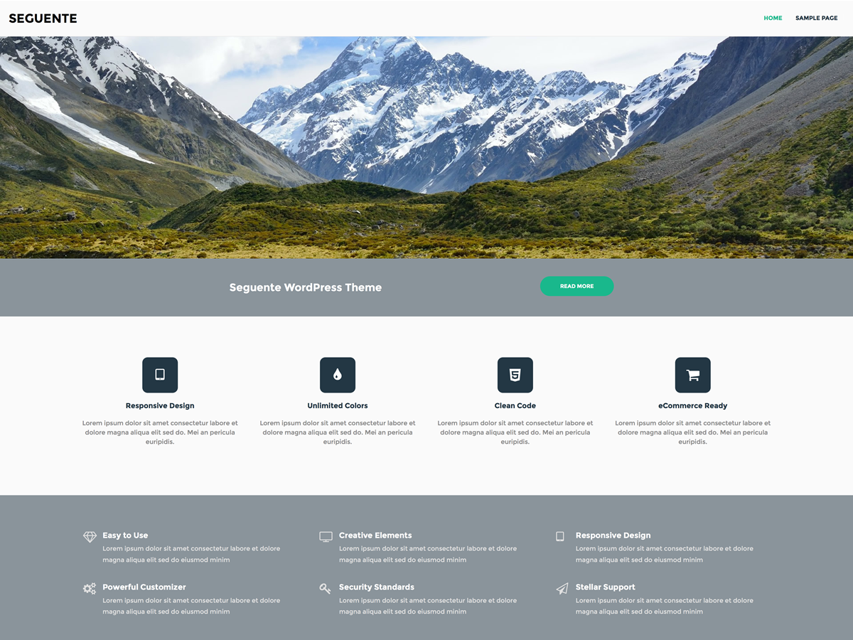 Seguente theme screenshot