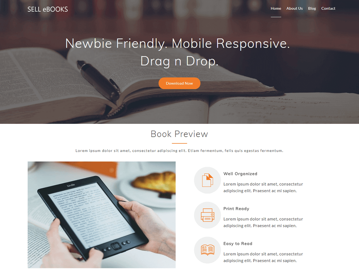 Sell eBooks theme screenshot