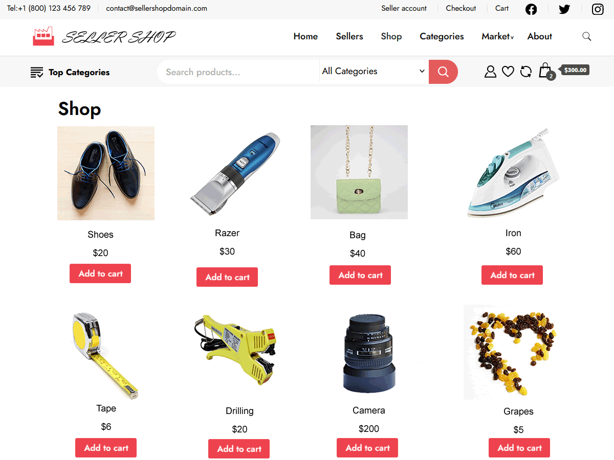 Seller Shop theme screenshot