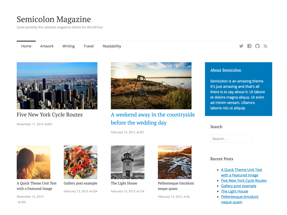 Semicolon theme screenshot
