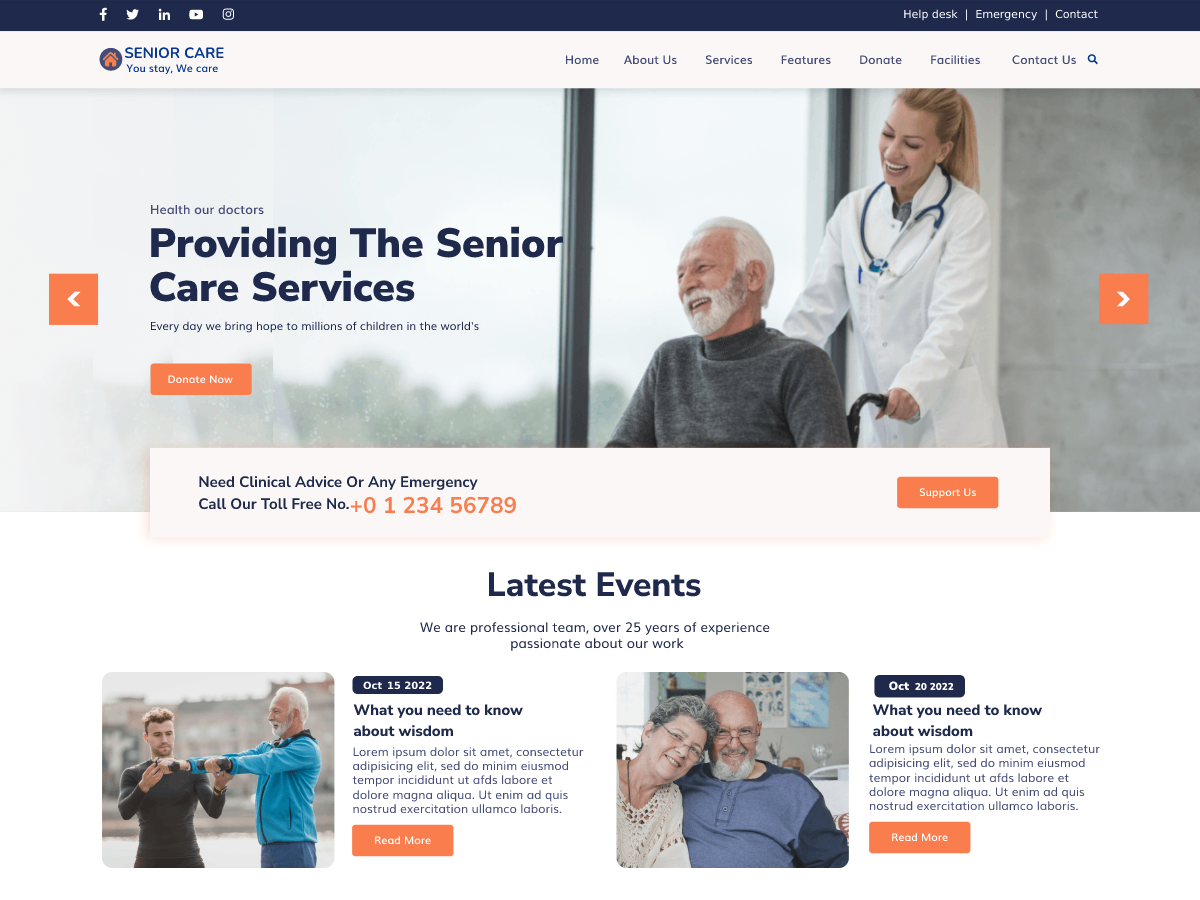 Senior Care Lite theme screenshot