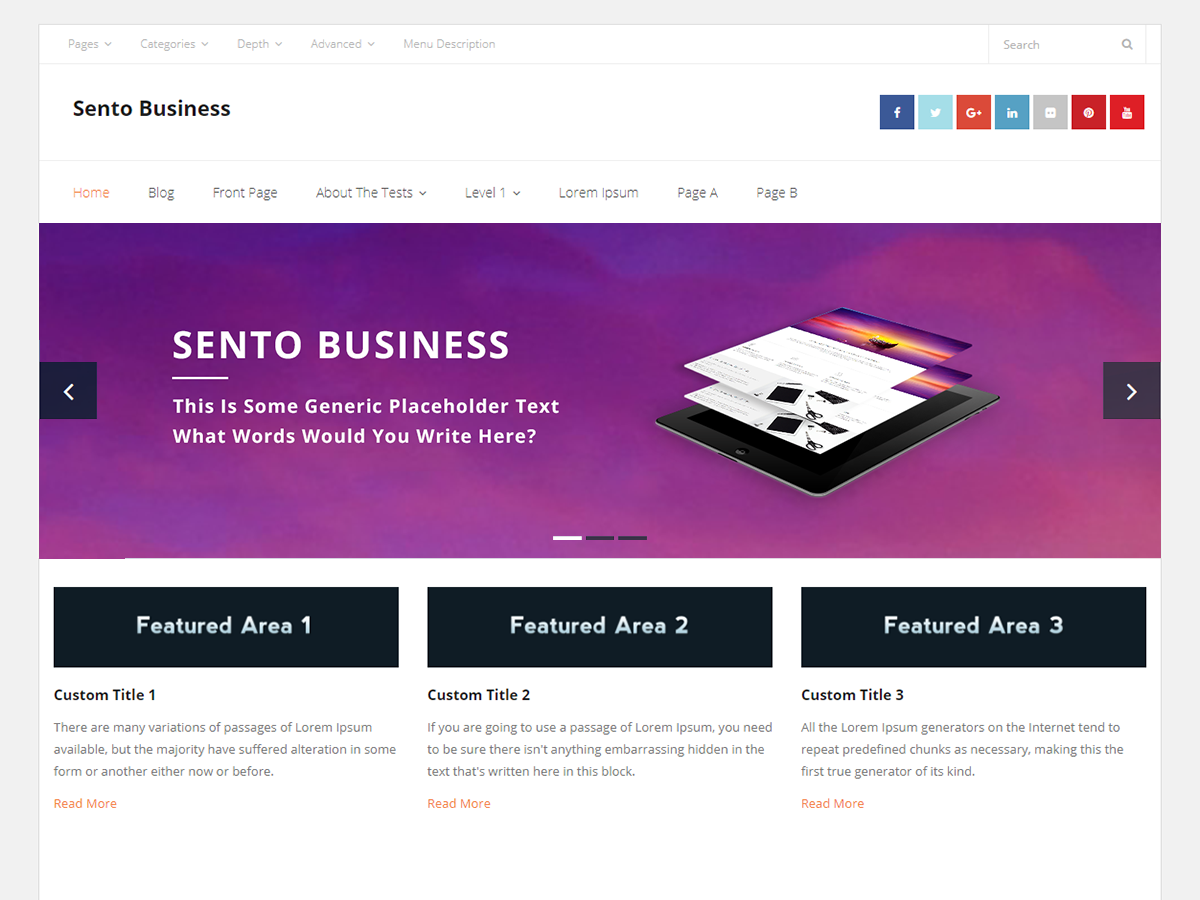 Sento Business theme screenshot