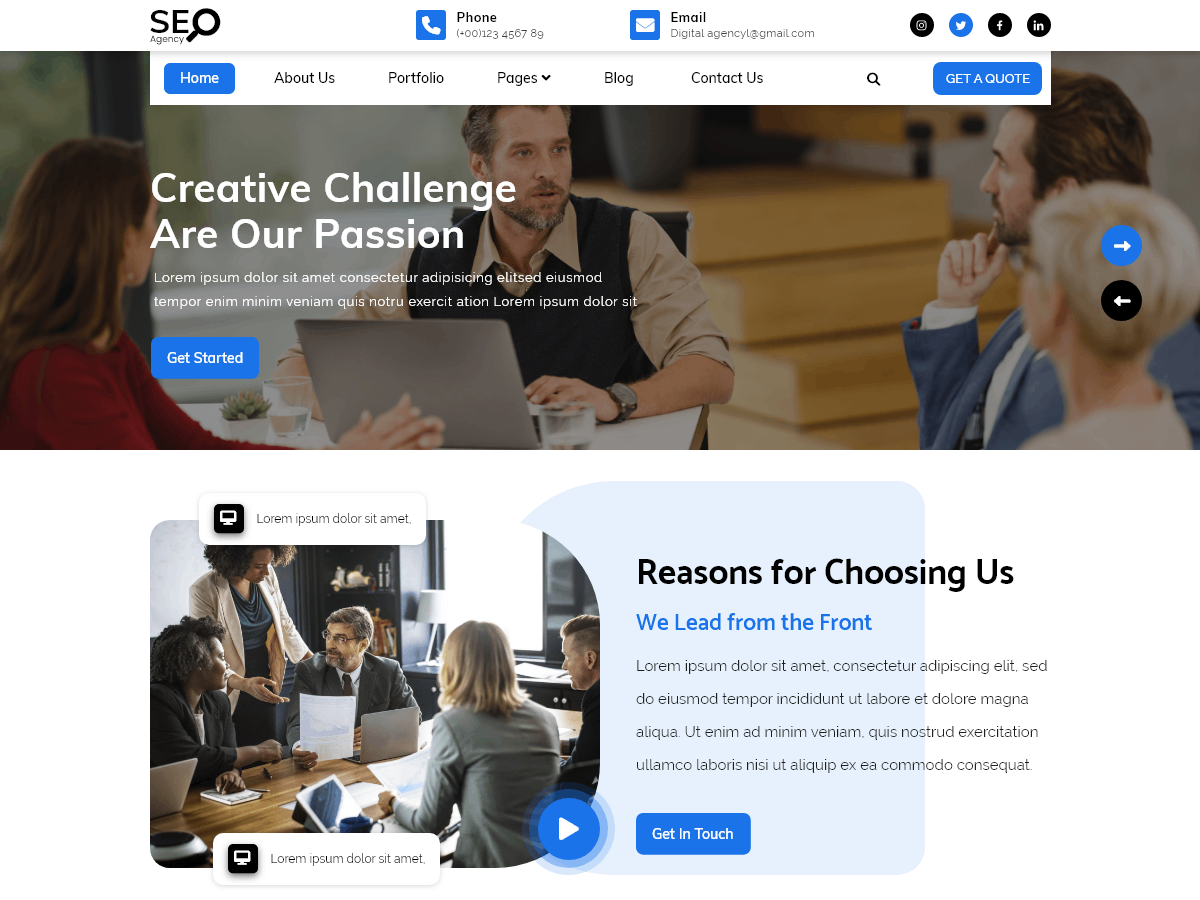 SEO Agency Lite theme screenshot