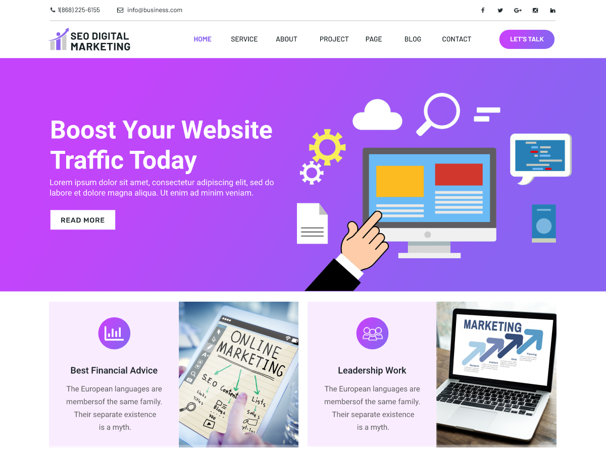 SEO Digital Marketing theme screenshot