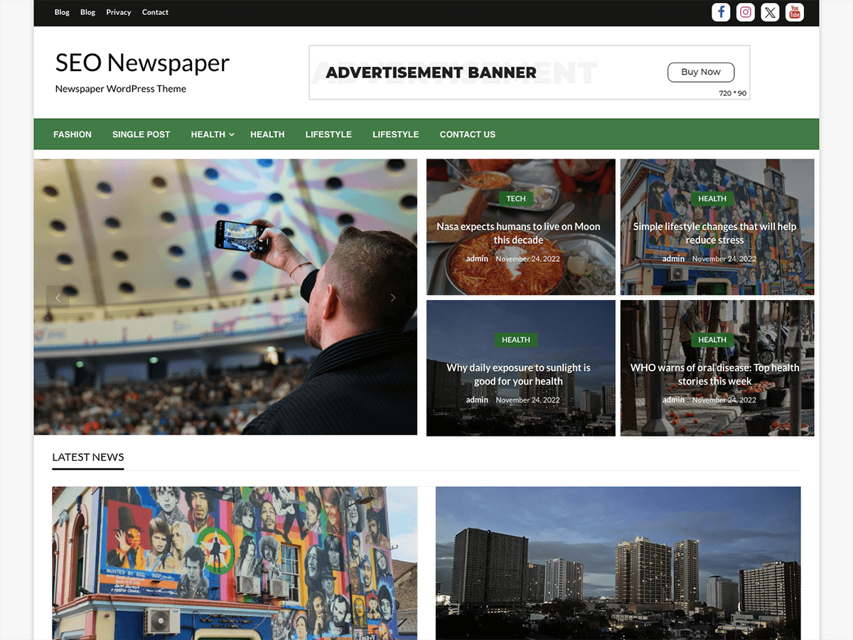 Seo Newspaper theme screenshot