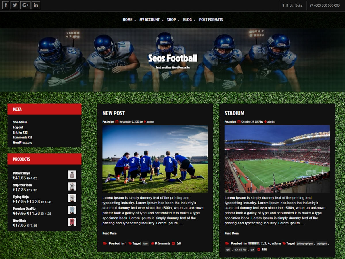 Seos Football theme screenshot