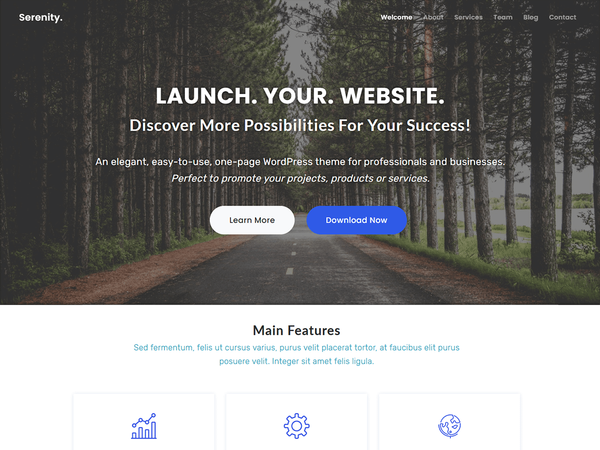 Serenity Lite theme screenshot