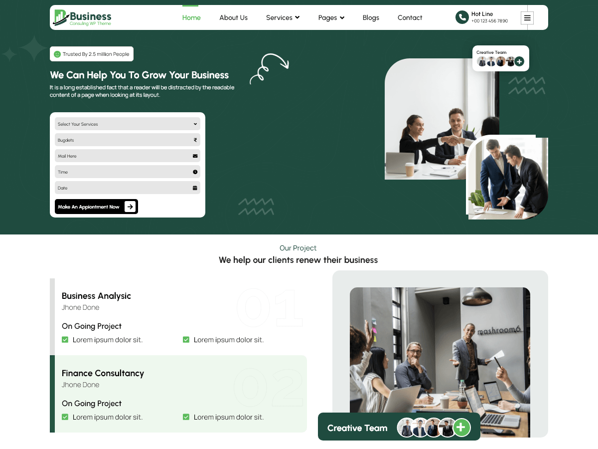Service Business theme screenshot