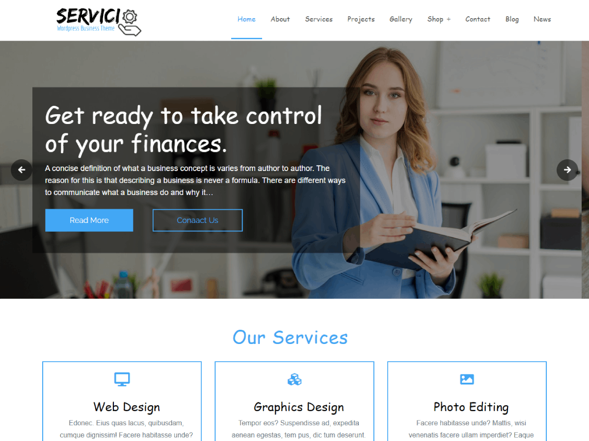 Servicio theme screenshot