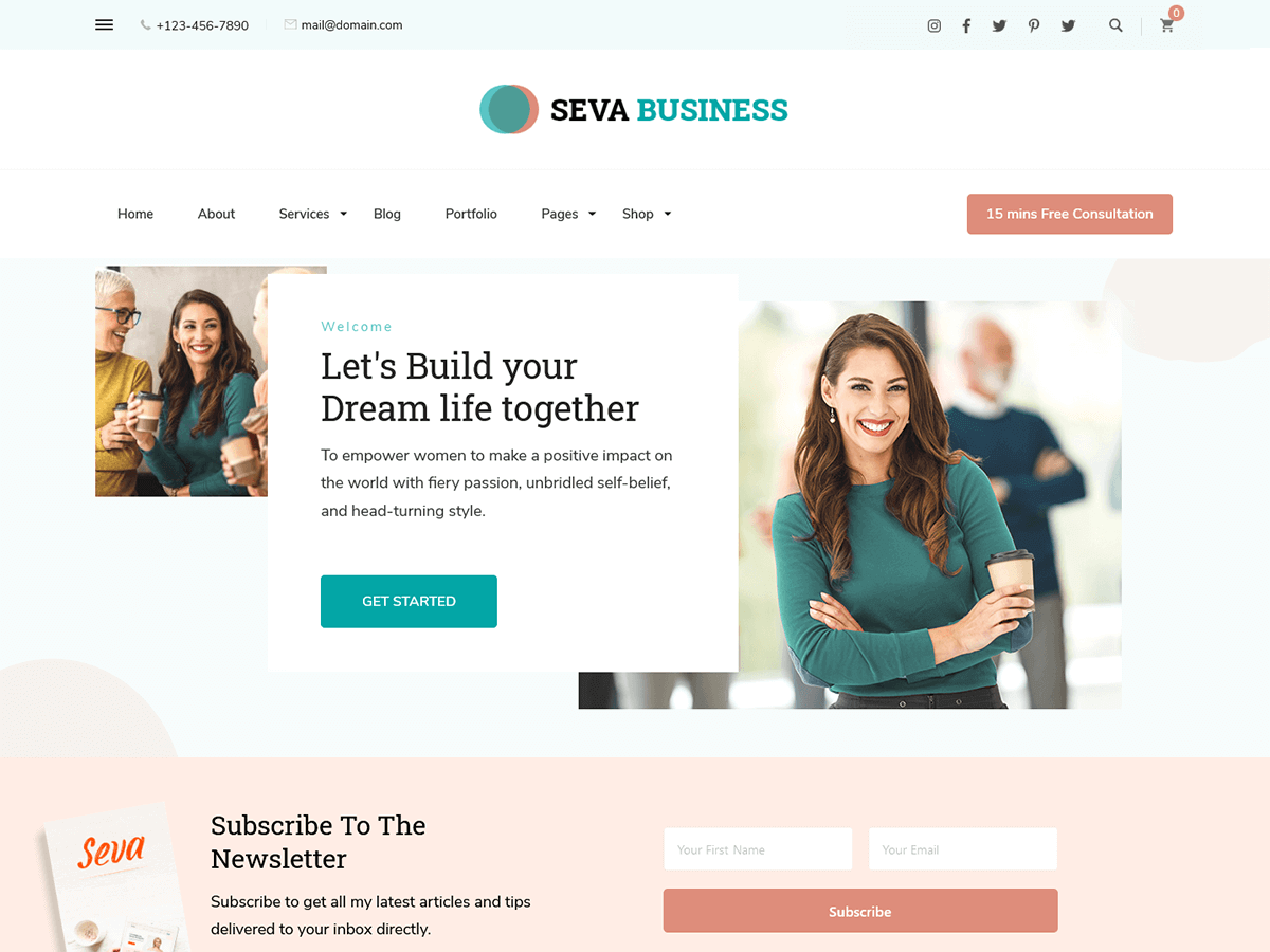 Seva Business theme screenshot