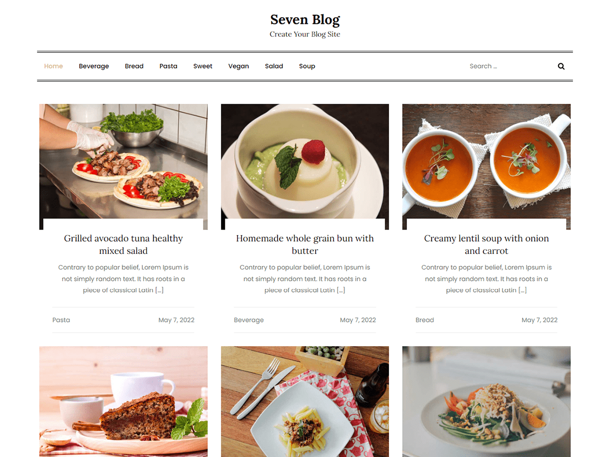 Seven Blog theme screenshot