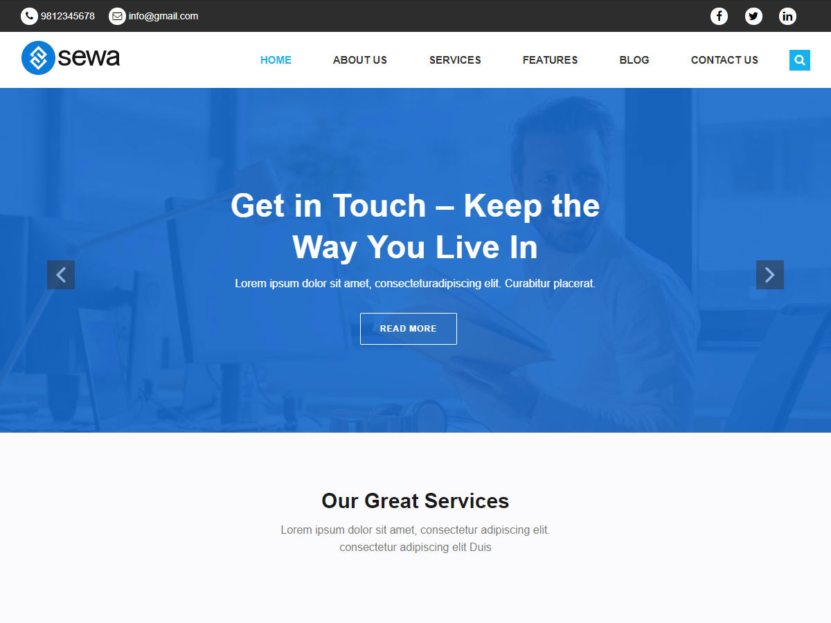 Sewa theme screenshot