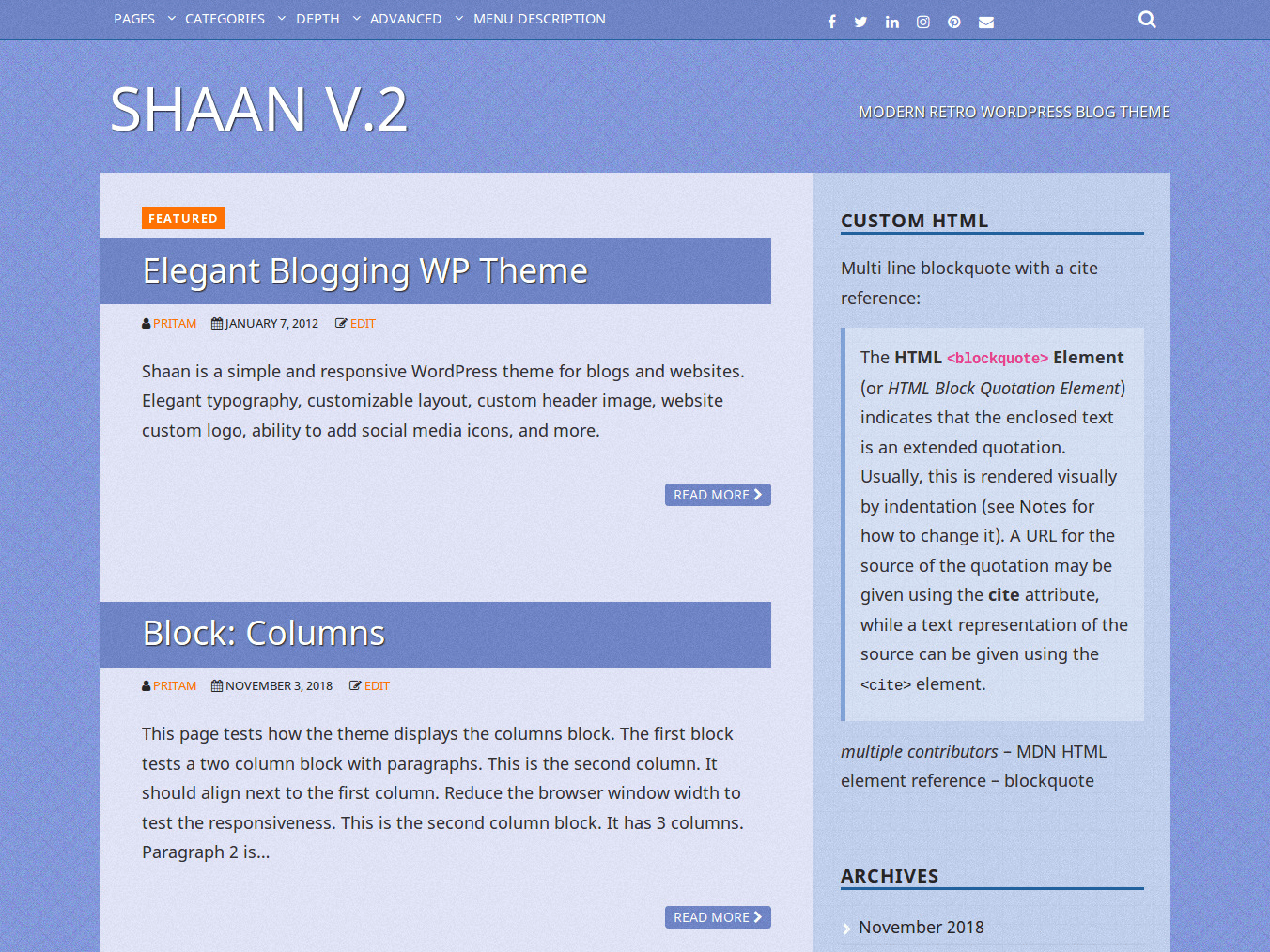Shaan theme screenshot