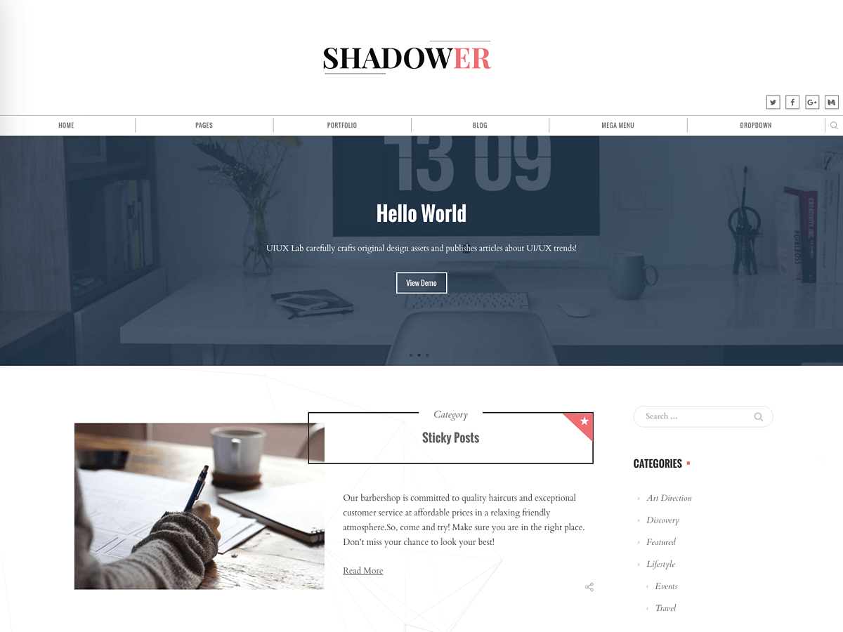 Shadower theme screenshot