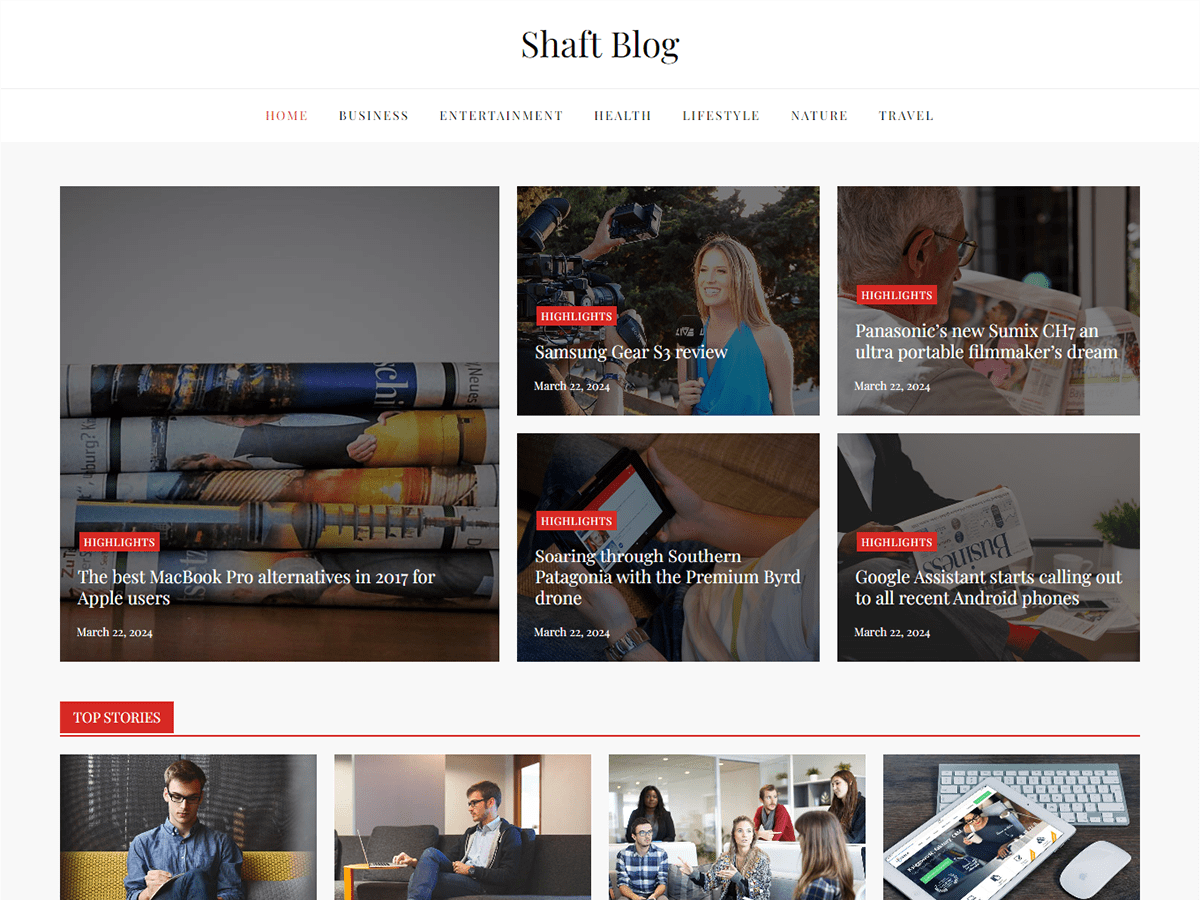 Shaft Blog theme screenshot