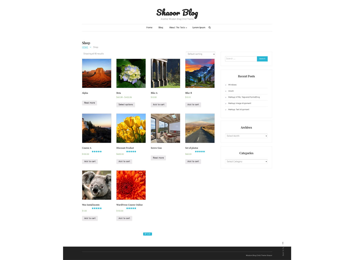 Shaoor theme screenshot