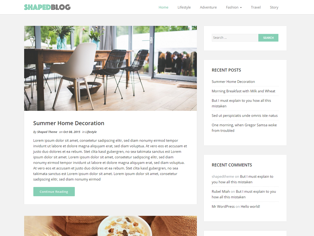 Shaped Blog theme screenshot