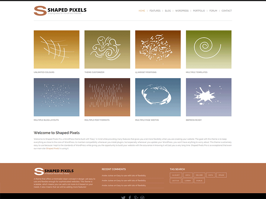Shaped Pixels theme screenshot