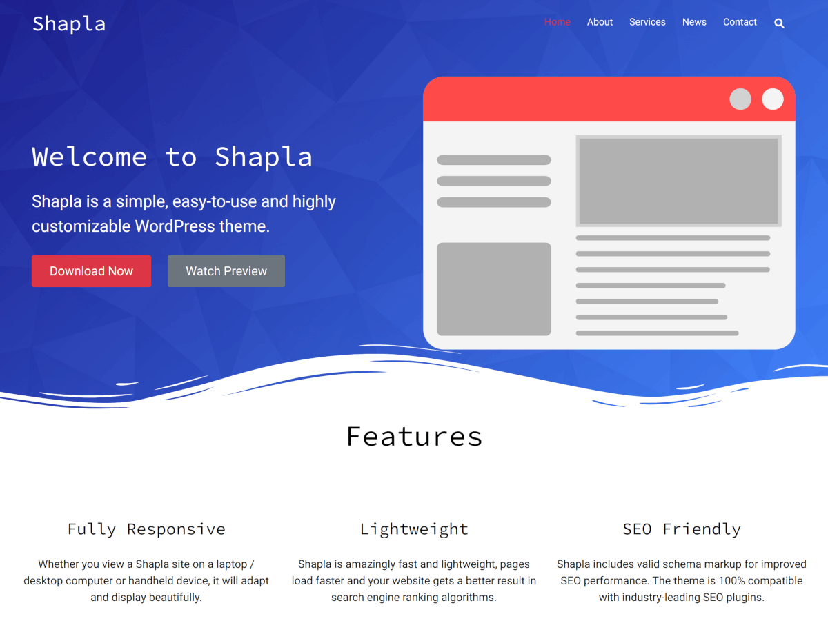 Shapla theme screenshot
