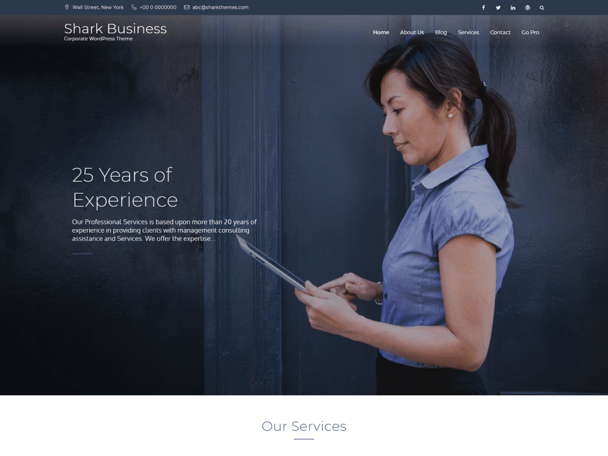 Shark Business theme screenshot