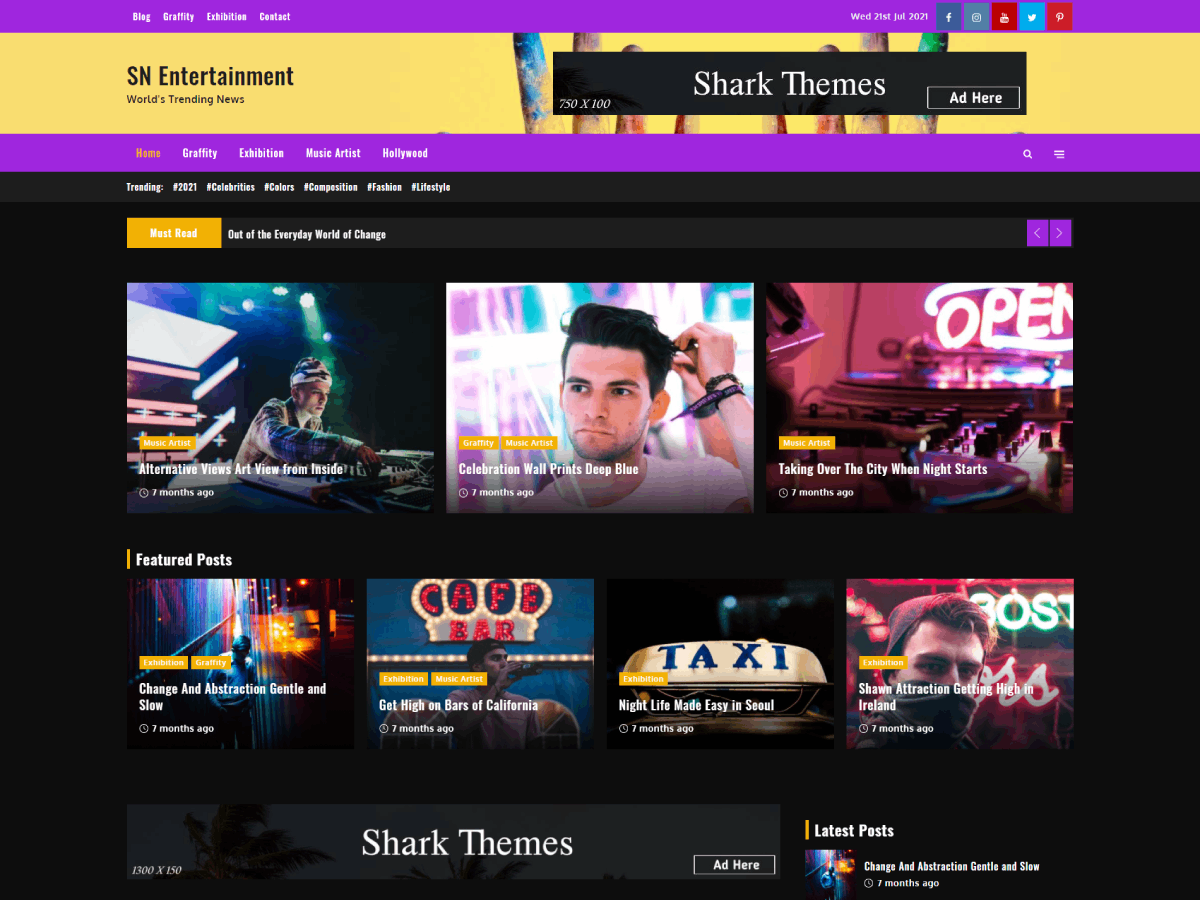 Shark News Entertainment theme screenshot