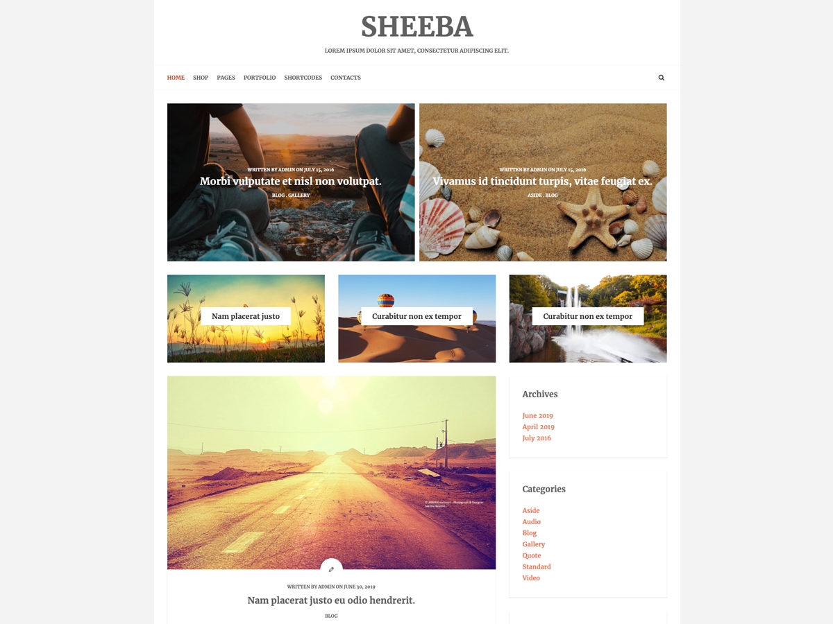 Sheeba Lite theme screenshot