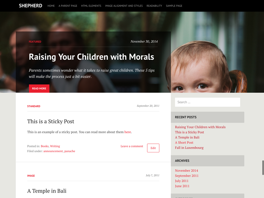 Shepherd theme screenshot