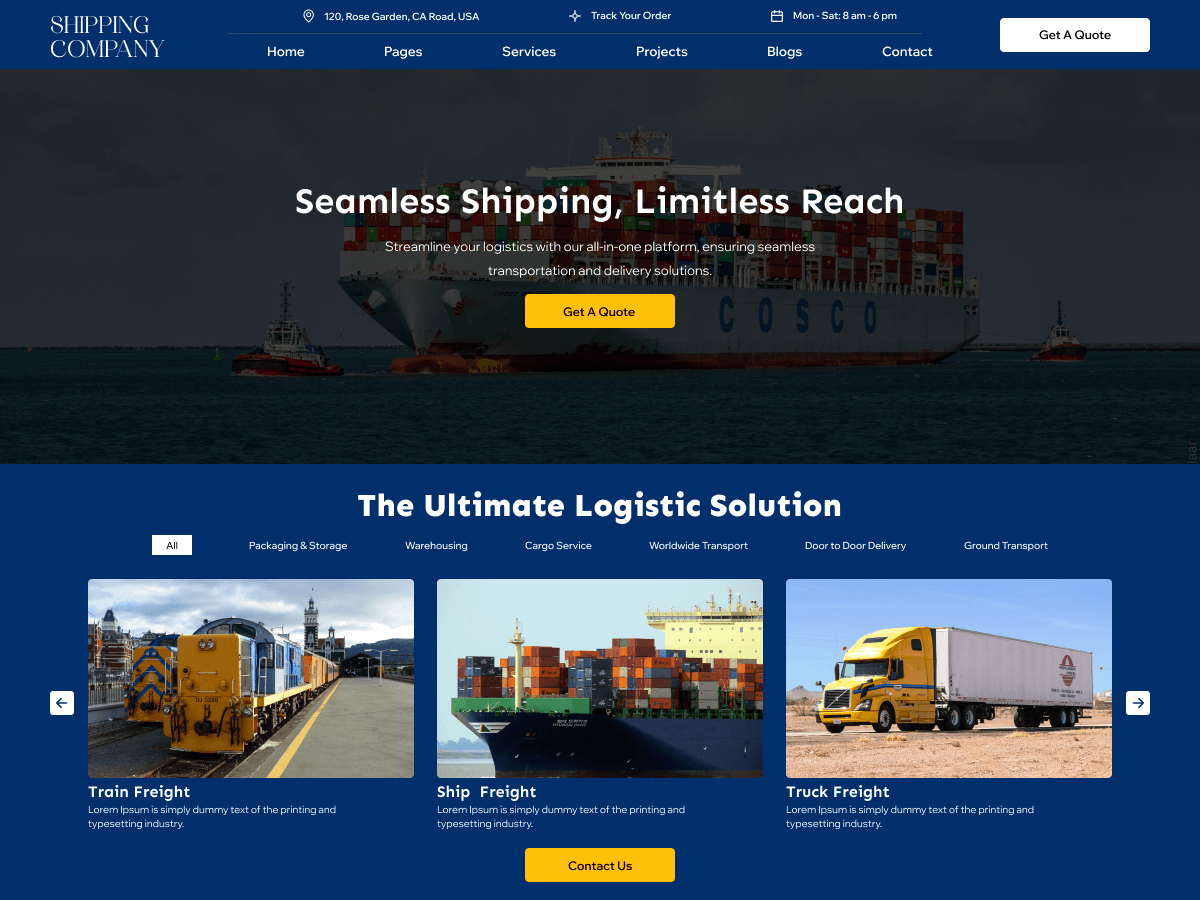 Shipping Company theme screenshot