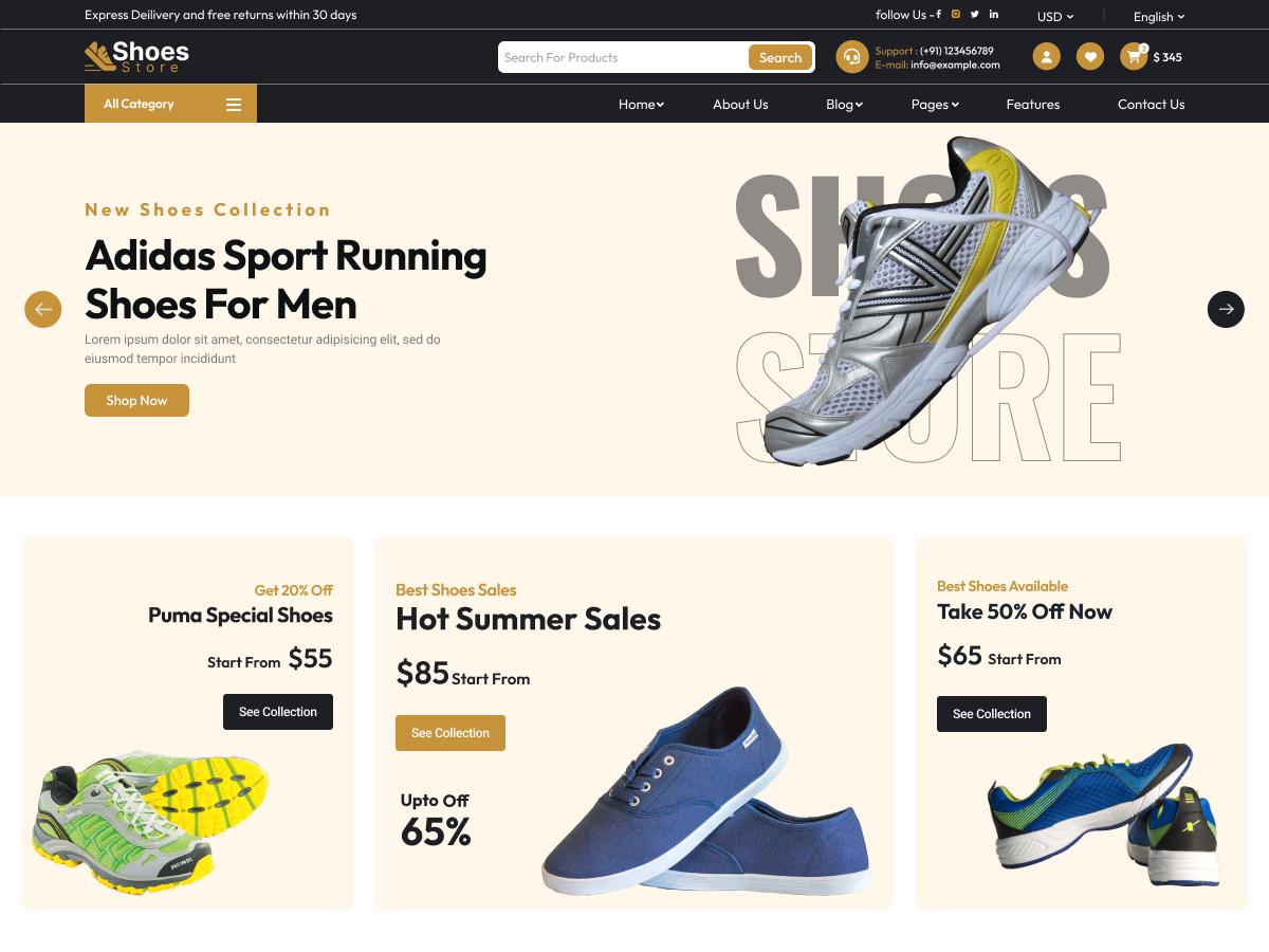 Shoes Footwear theme screenshot