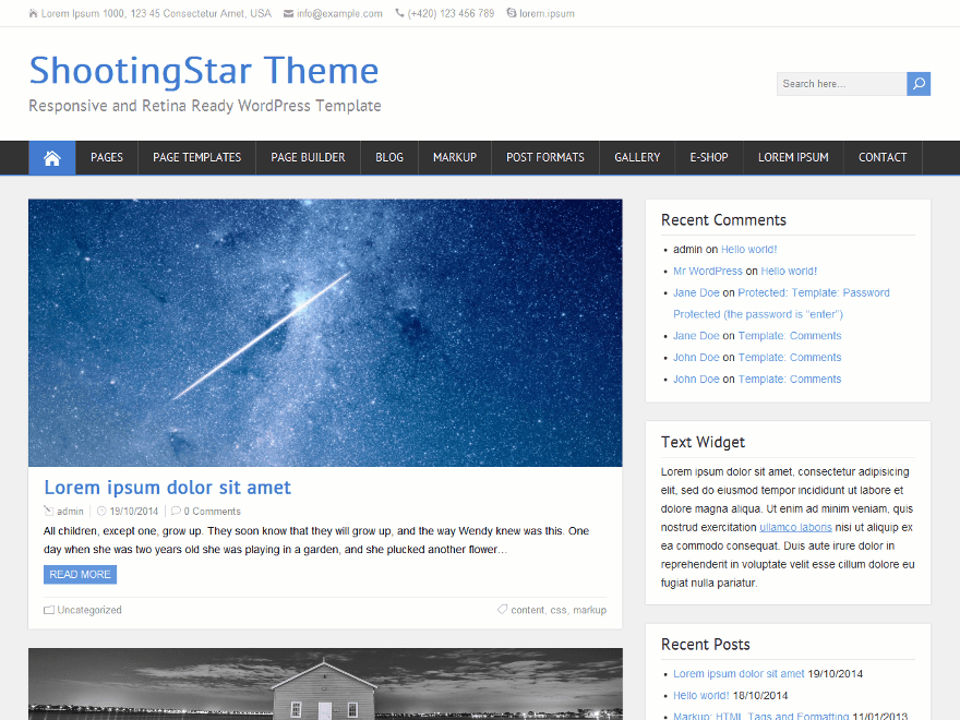 ShootingStar theme screenshot