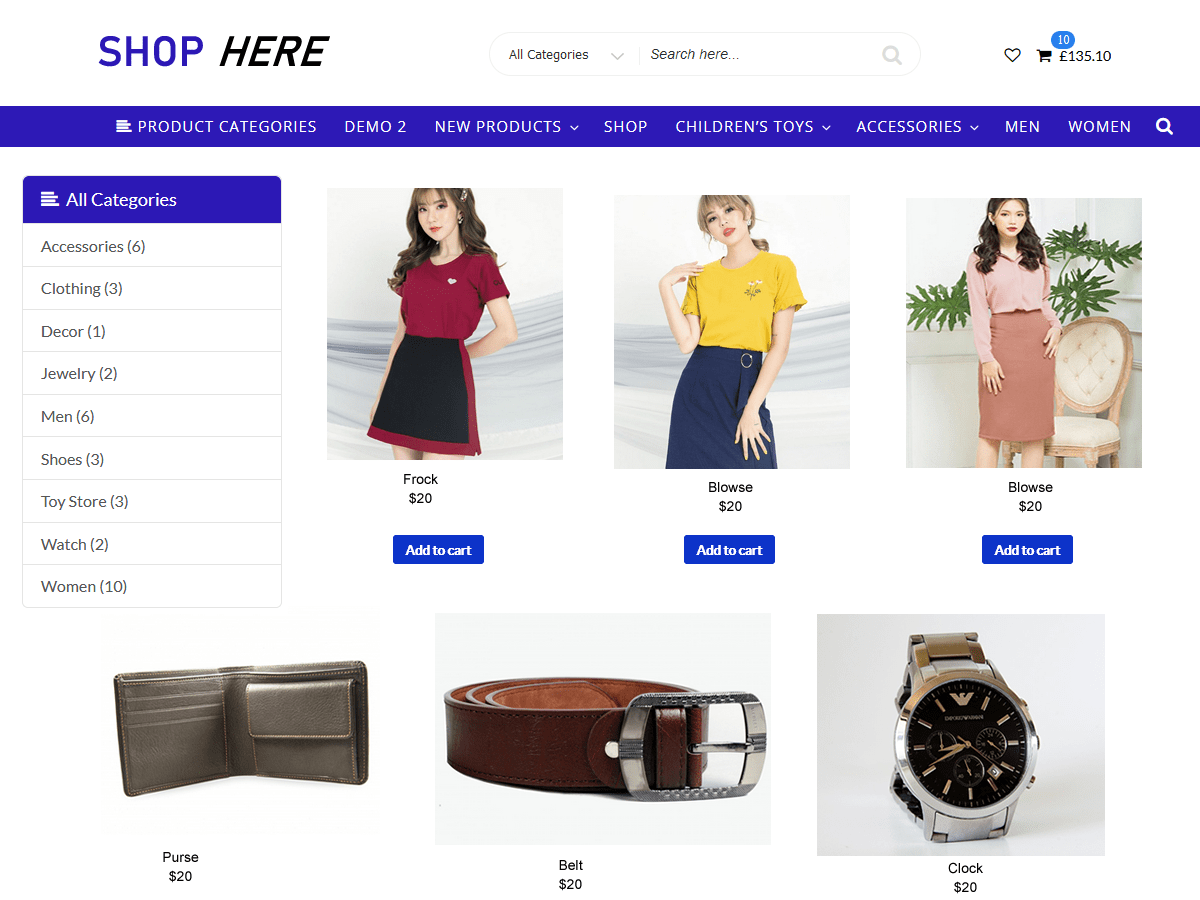 Shop Here theme screenshot