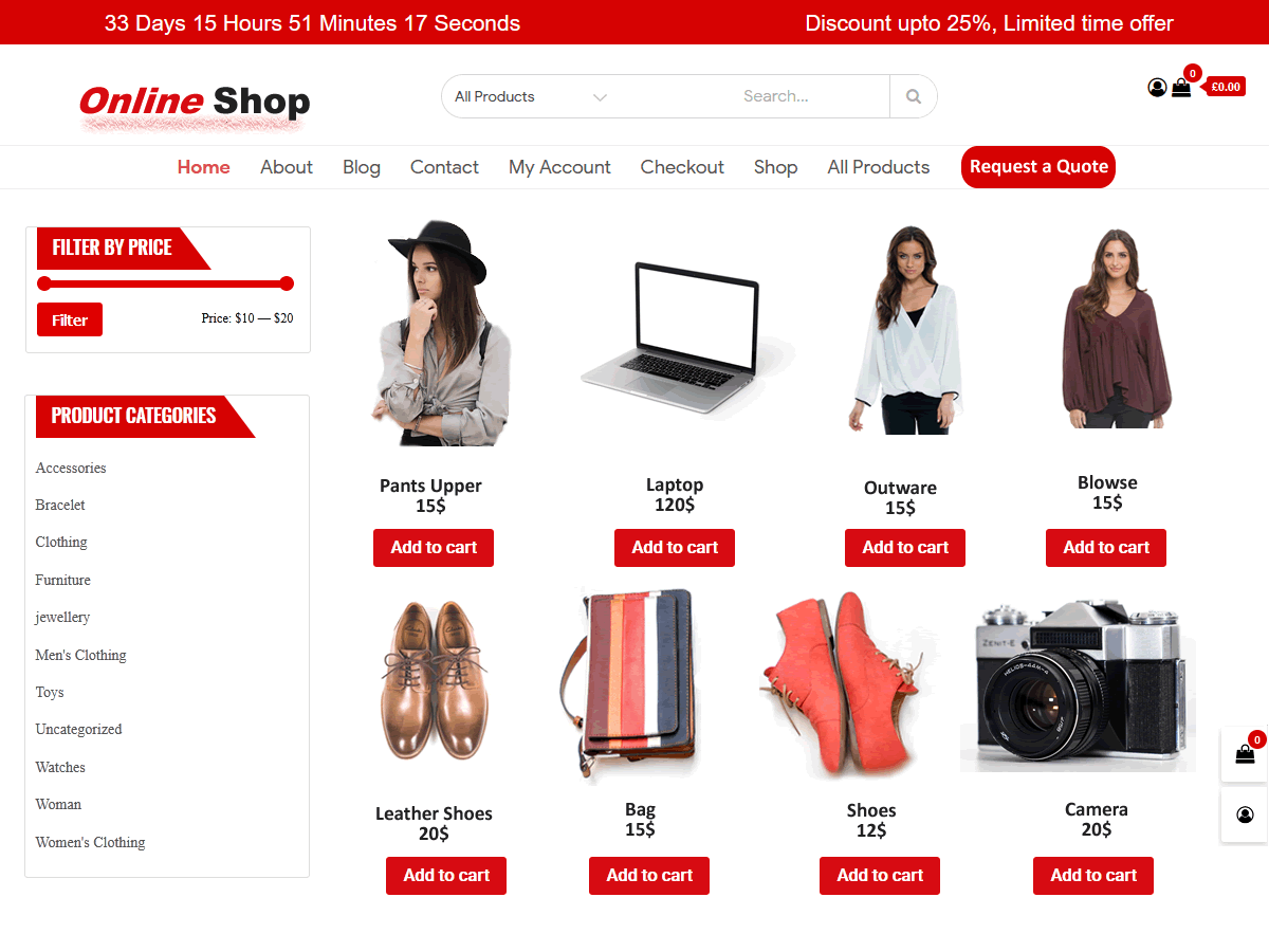 Shop Online theme screenshot