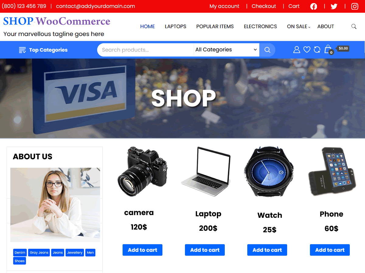 Shop WooCommerce theme screenshot
