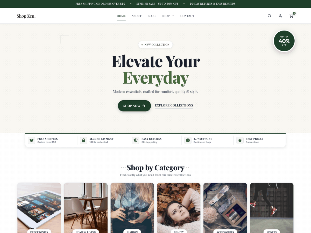 Shop Zen theme screenshot