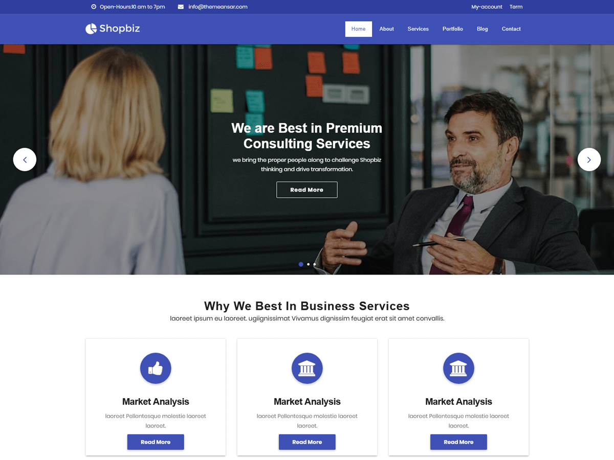 Shopbiz Lite theme screenshot