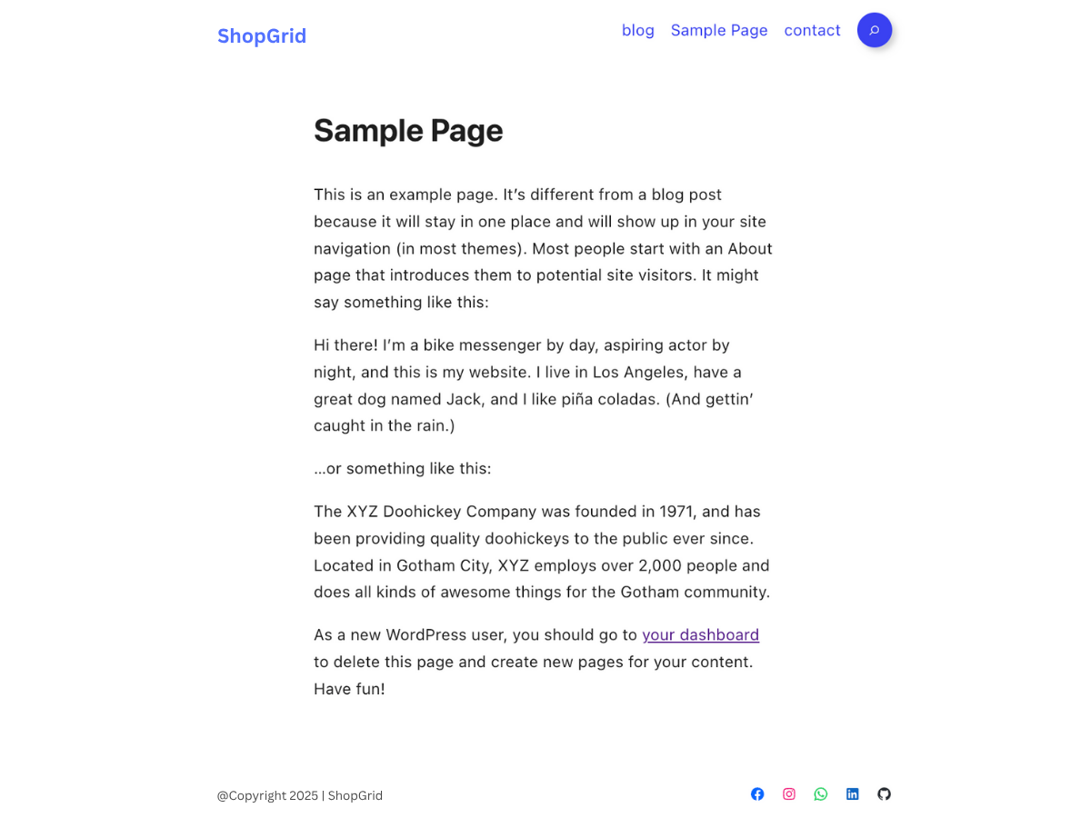 ShopGrid theme screenshot