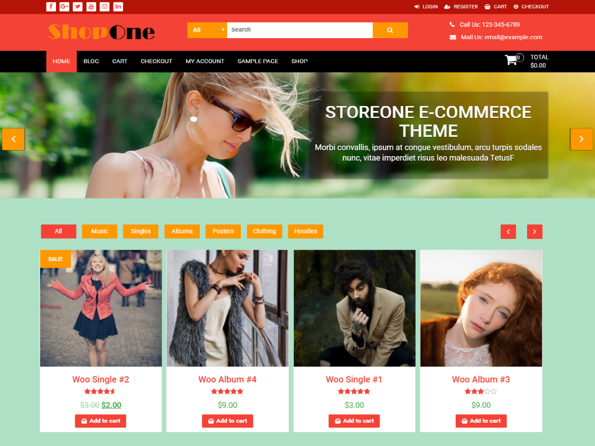 ShopOne theme screenshot