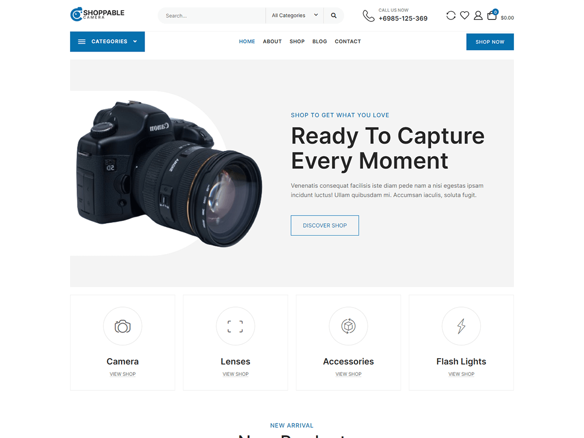 Shoppable Camera theme screenshot