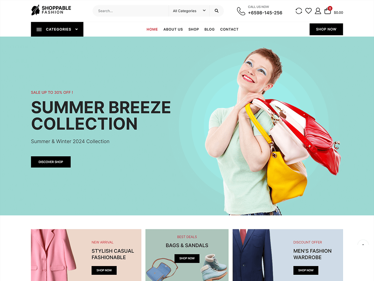 Shoppable Fashion theme screenshot