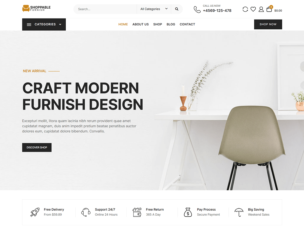 Shoppable Furnish theme screenshot