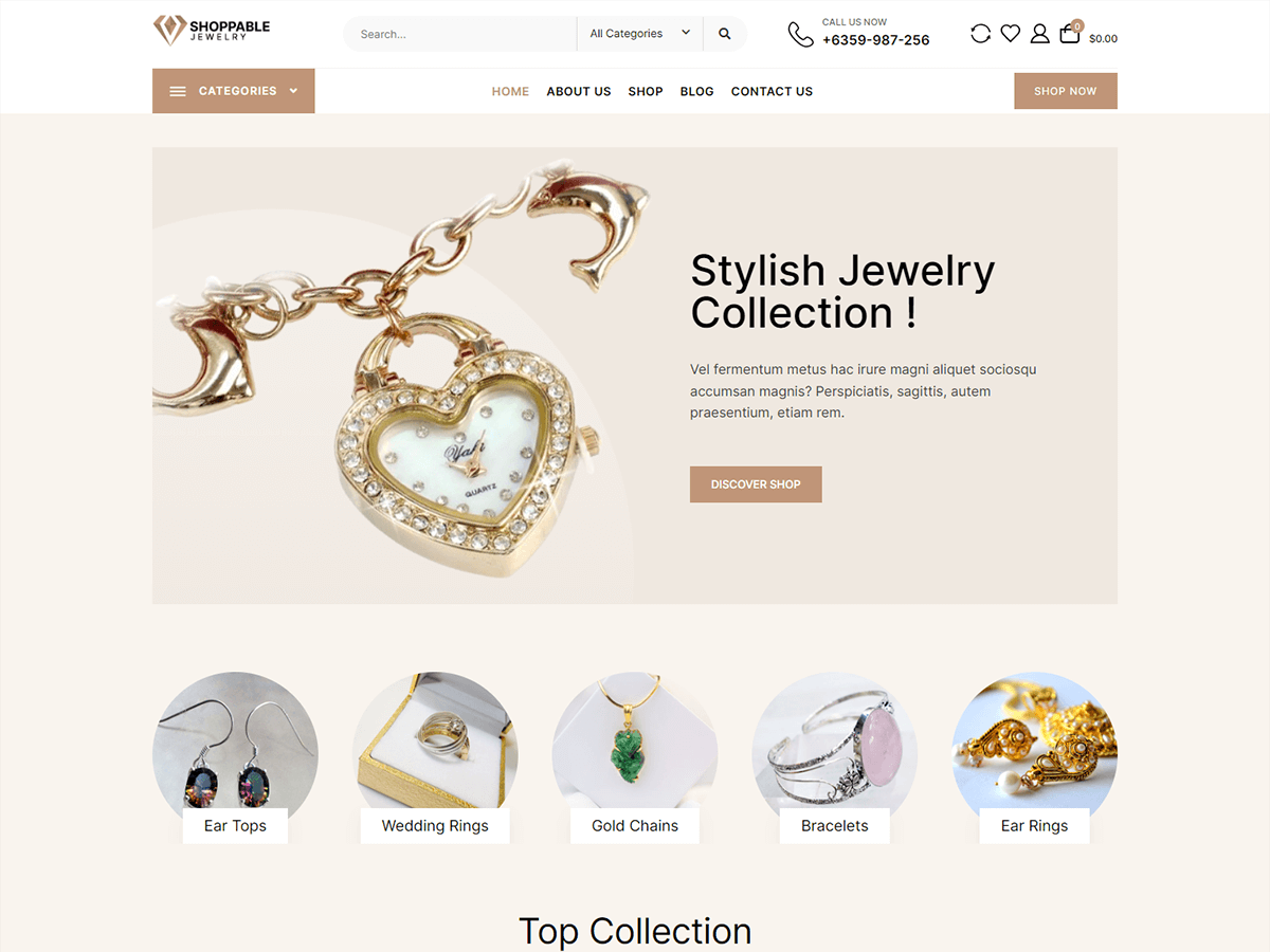 Shoppable Jewelry theme screenshot