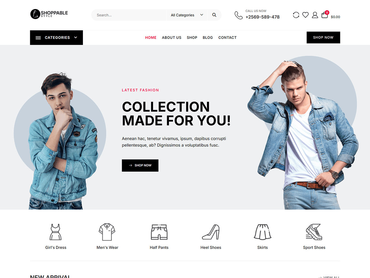 Shoppable Style theme screenshot