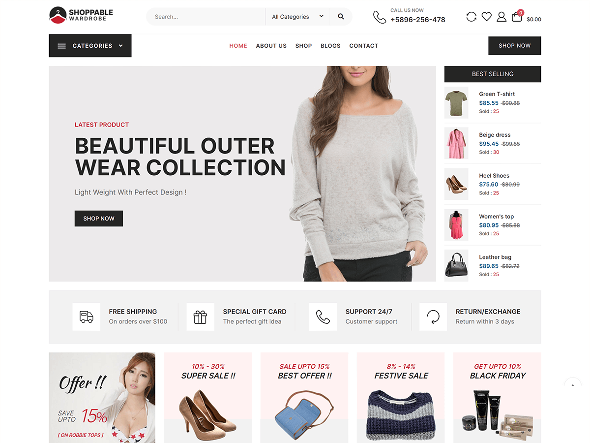 Shoppable Wardrobe theme screenshot