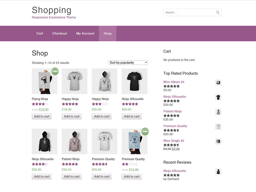 Shopping theme screenshot