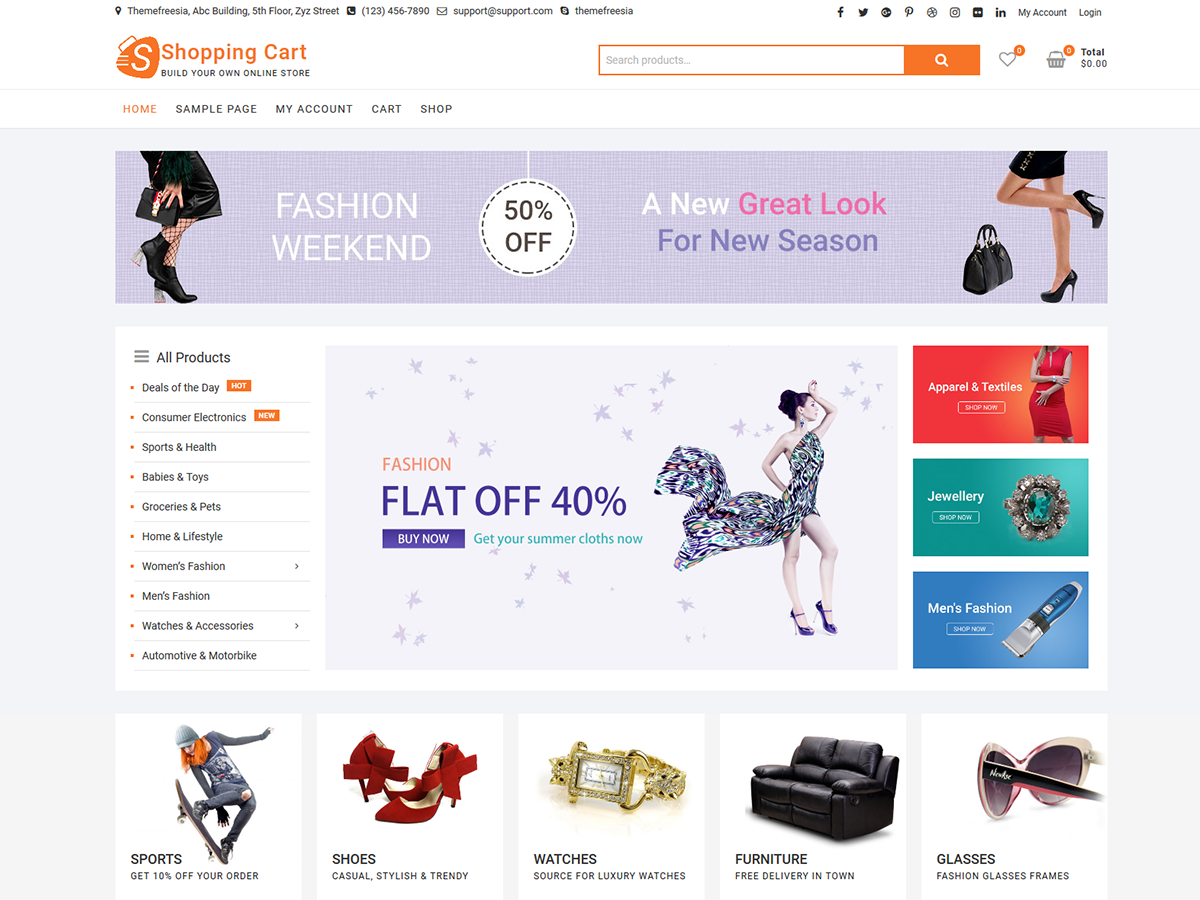 ShoppingCart theme screenshot
