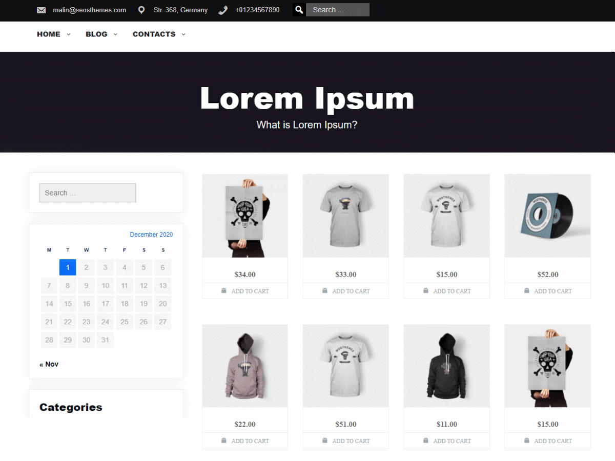 Shops theme screenshot