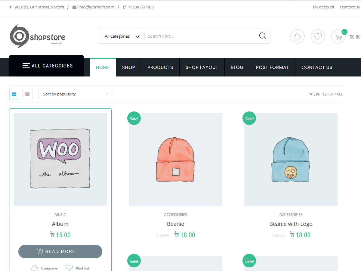 shopstore theme screenshot