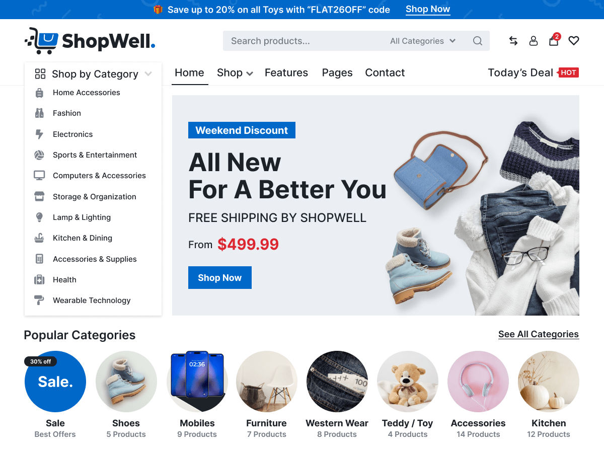Shopwell theme screenshot
